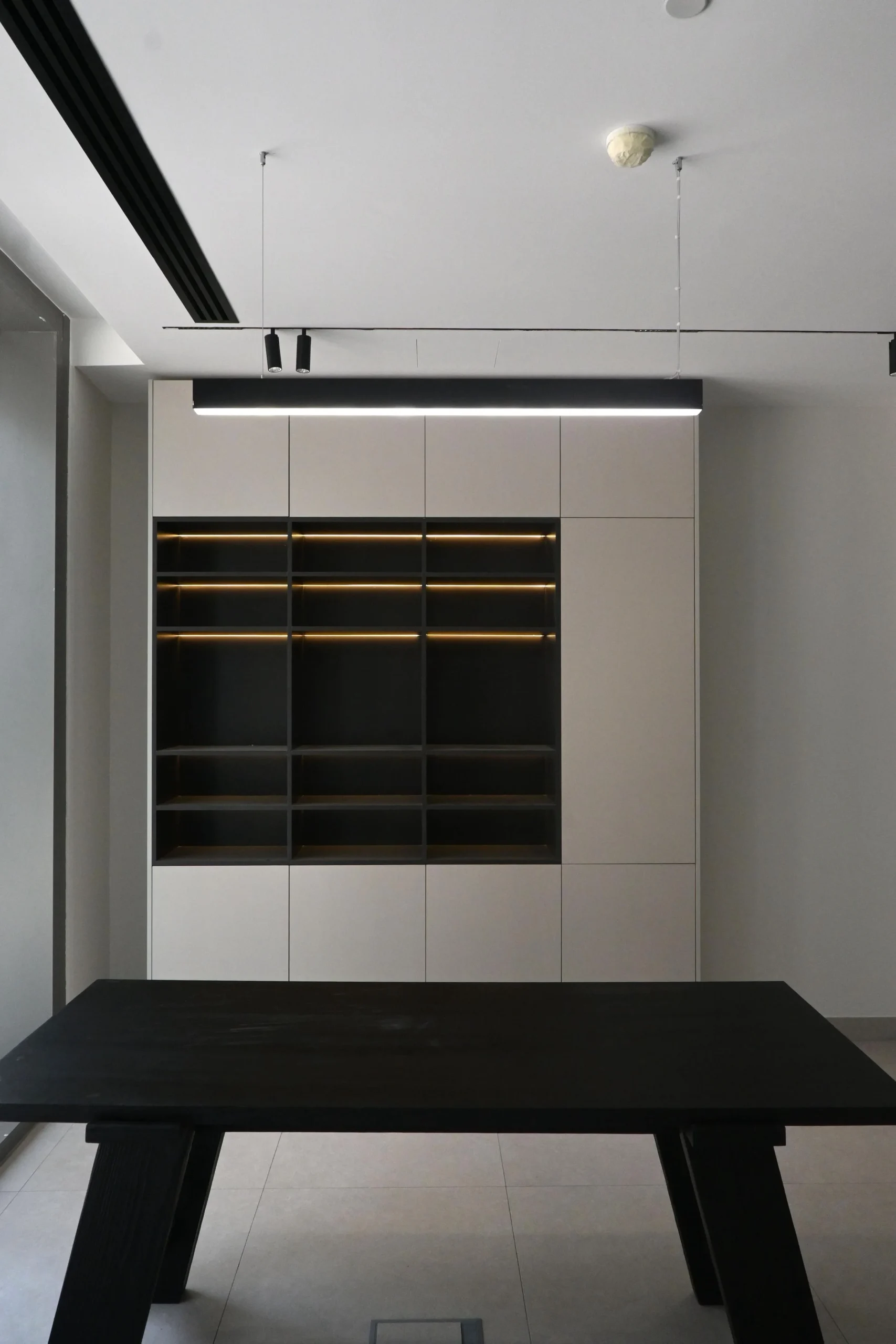 Real estate office decorative shelves