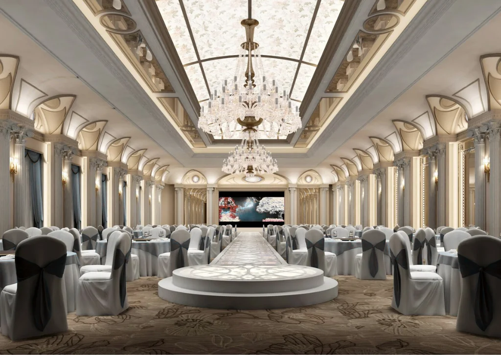 modern banquet hall interior design UAE