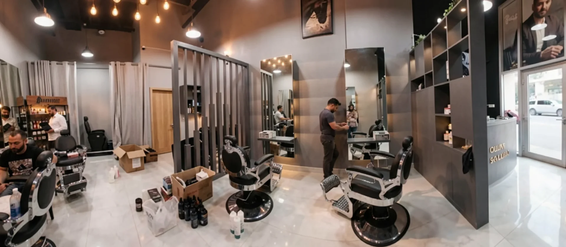 Gents Circle Salon Renovation by Atech Interiors LLC