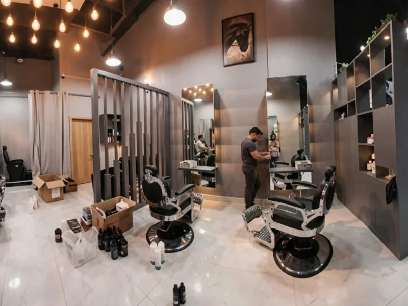 Gents Circle Salon Renovation by Atech Interiors LLC