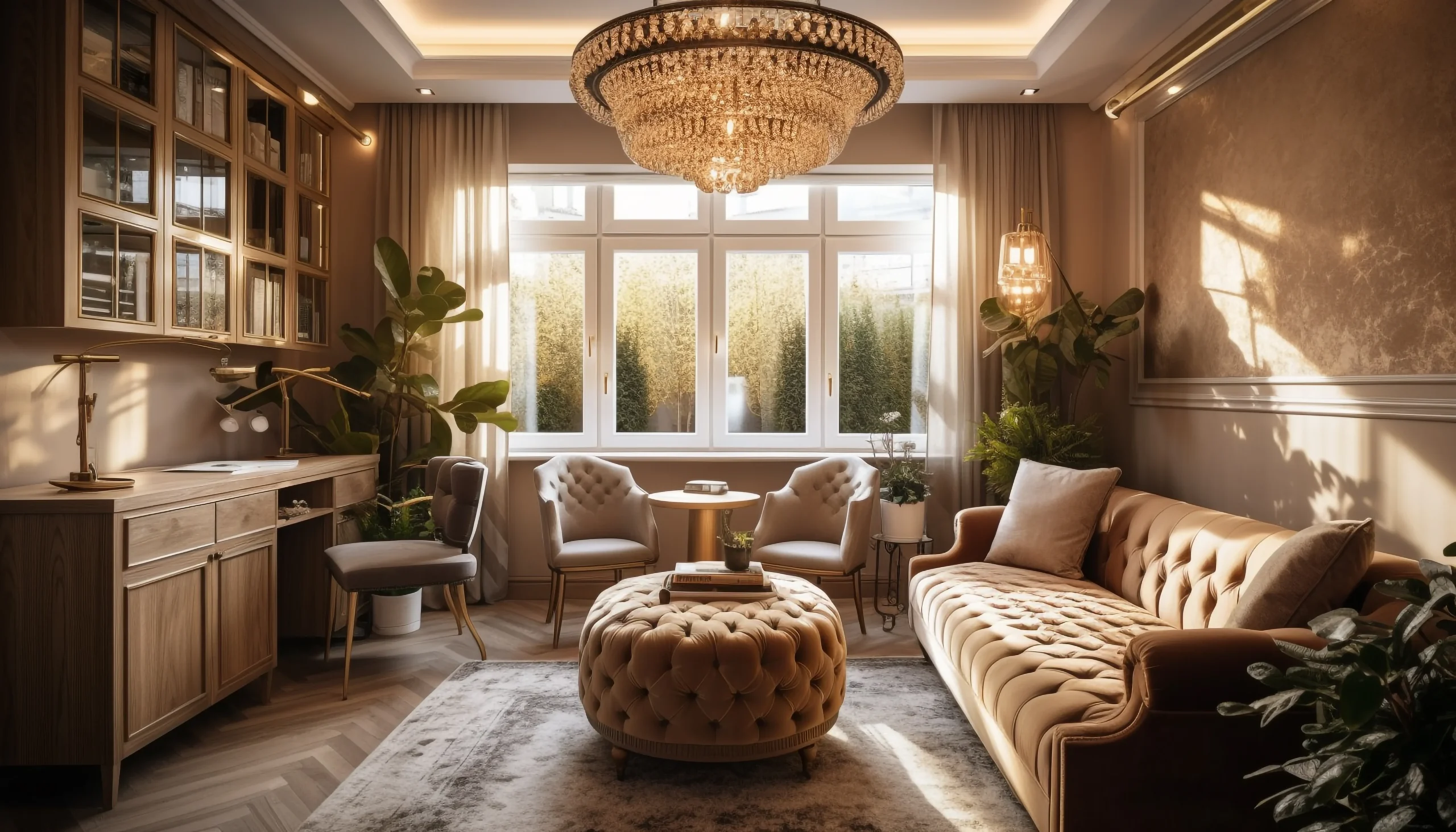 living room with chandelier couch with number pillows large chandelier scaled